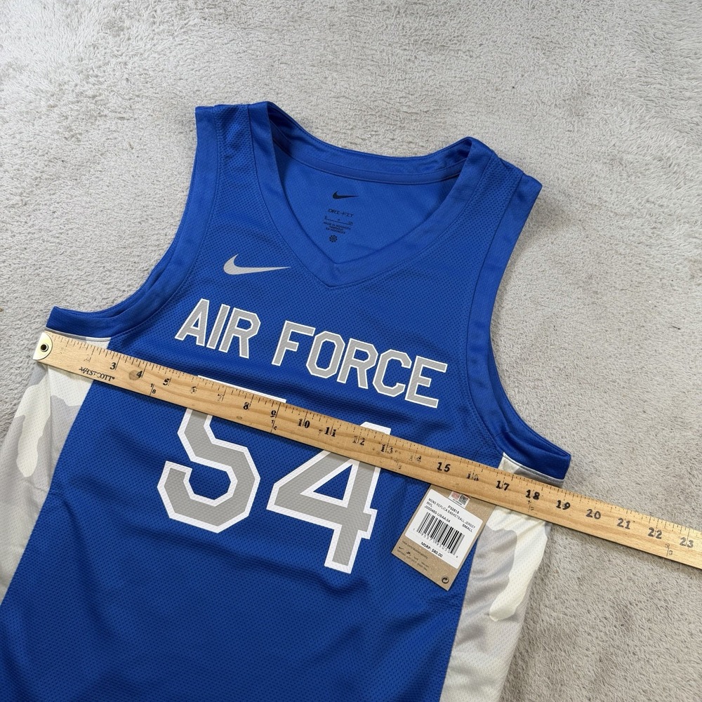 Nike Air Force Falcons Jersey Mens Small Blue Basketball Camo Dri-Fit #54 - Picture 5 of 7